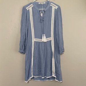 Cara Loren Blue Lace Design Mini Summer Dress